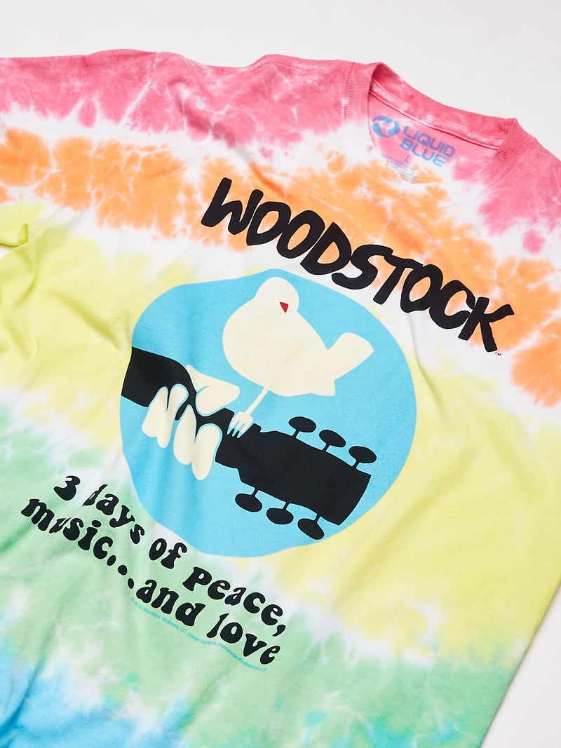 Liquid Blue Men's Woodstock Woodstock Banded Tie Dye Short Sleeve T-Shirt, Multi Tie Dye, Medium - Image 2